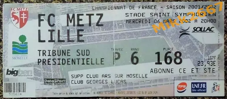 FC METZ - LILLE / 06-03-2002