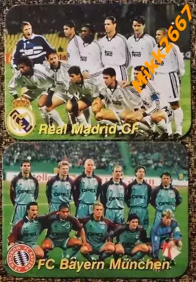 Календарики Реал Мадрид и Бавария Мюнхен / Football Stars 2000