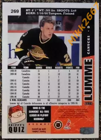 Jyrki LUMME. Коллекция Collector's Choice NHL 1996-1997 1
