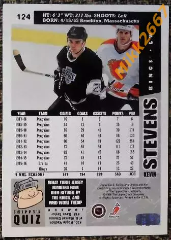 Kevin STEVENS. Коллекция Collector's Choice NHL 1996-1997 1