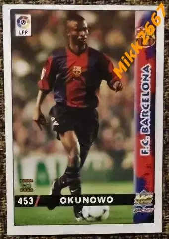 Gbenga Samuel OKUNOWO. Коллекция MUNDICROMO Испанская Лига 1998-1999