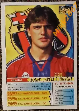 ROGER Garcia i Junyent. Коллекция MUNDICROMO Испанская Лига 1998-1999 1