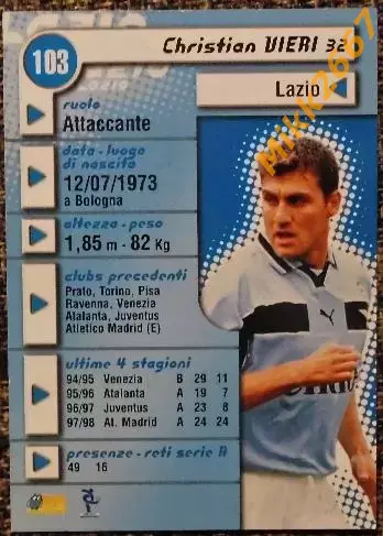 Christian VIERY. Коллекция DS Pianeta Calcio 1998-1999 1