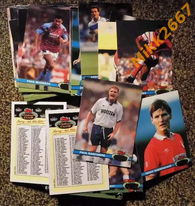 97 Карточек. Коллекция TOPPS Stadium Club Английская Премьер-Лига 92-93 2