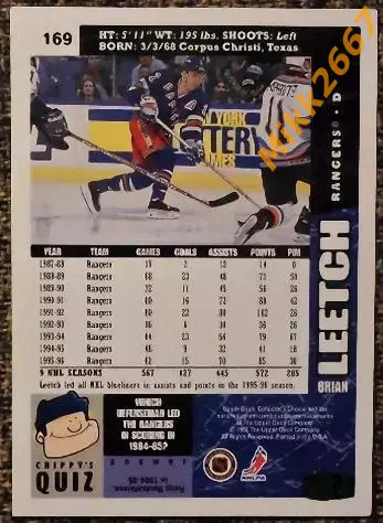 Brian LEETCH. Коллекция Collector's Choice NHL 1996-1997 1