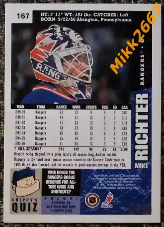Mike RICHTER. Коллекция Collector's Choice NHL 1996-1997 1