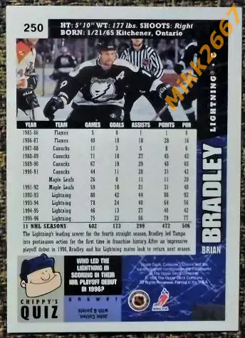 Brian BRADLEY. Коллекция Collector's Choice NHL 1996-1997 1