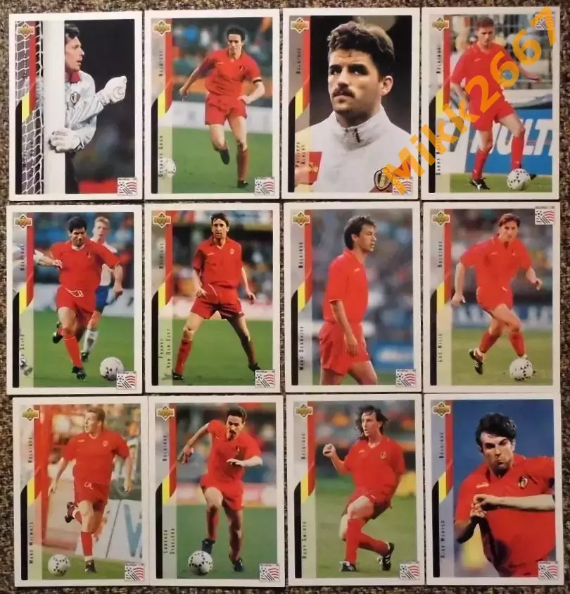 Сборная Бельгии. Полный комплект. Коллекция Upper Deck Чемпионат Мира США 1994