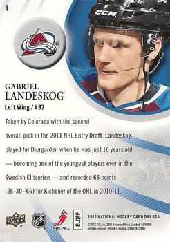 2011-12 Upper Deck National Hockey Card Day USA Gabriel Landeskog 1