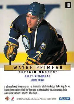 1995-96 SkyBox Impact Wayne Primeau 1
