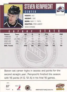 2003-04 Pacific Steven Reinprecht 1