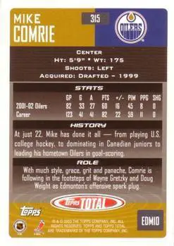 2002-03 Topps Total Mike Comrie 1
