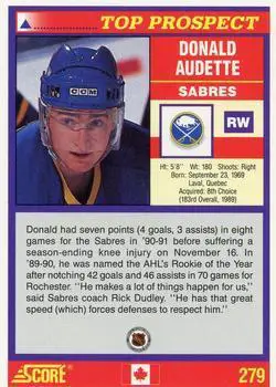 1991-92 Score Canadian English Donald Audette 1