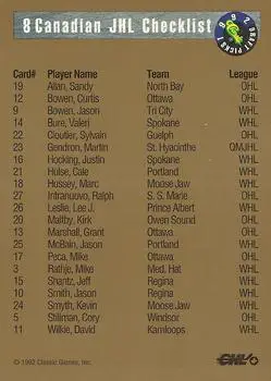 1992 Classic Draft Picks Cory Stillman 1