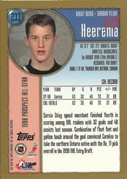 1998-99 Topps Jeff Heerema 1