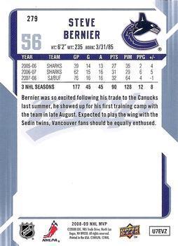 2008-09 Upper Deck MVP Steve Bernier 1