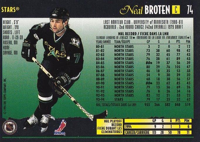 1994-95 O-Pee-Chee Premier - Special Effects Neal Broten 1