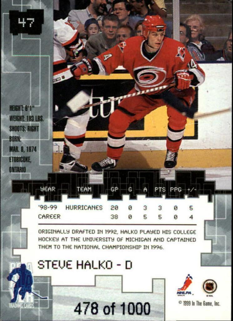 1999-00 Be a Player Millennium - Ruby Steve Halko 1