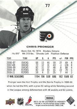 2011-12 SP Authentic Chris Pronger 1