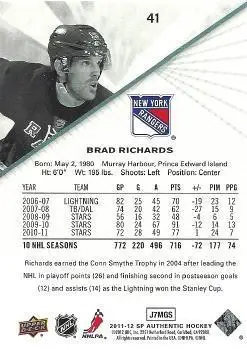 2011-12 SP Authentic Brad Richards 1