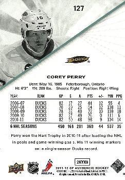 2011-12 SP Authentic Corey Perry 1