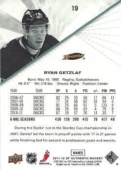 2011-12 SP Authentic Ryan Getzlaf 1