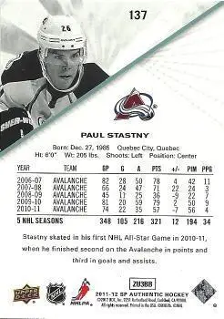 2011-12 SP Authentic Paul Stastny 1