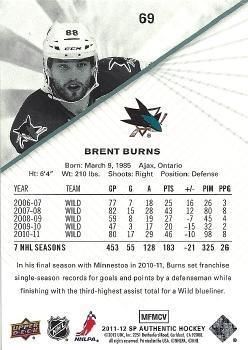 2011-12 SP Authentic Brent Burns 1