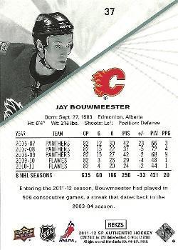 2011-12 SP Authentic Jay Bouwmeester 1