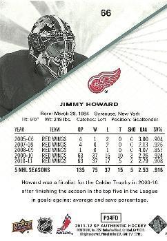 2011-12 SP Authentic Jimmy Howard 1