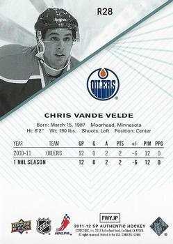 2011-12 SP Authentic - Rookie Extended Chris VandeVelde 1