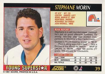1991-92 Score Young Superstars Stephane Morin 1