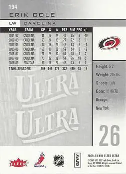 2009-10 Ultra Erik Cole 1