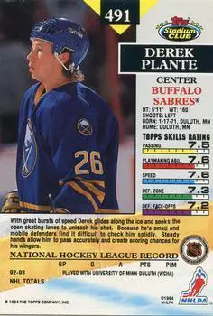 1993-94 Stadium Club Derek Plante 1