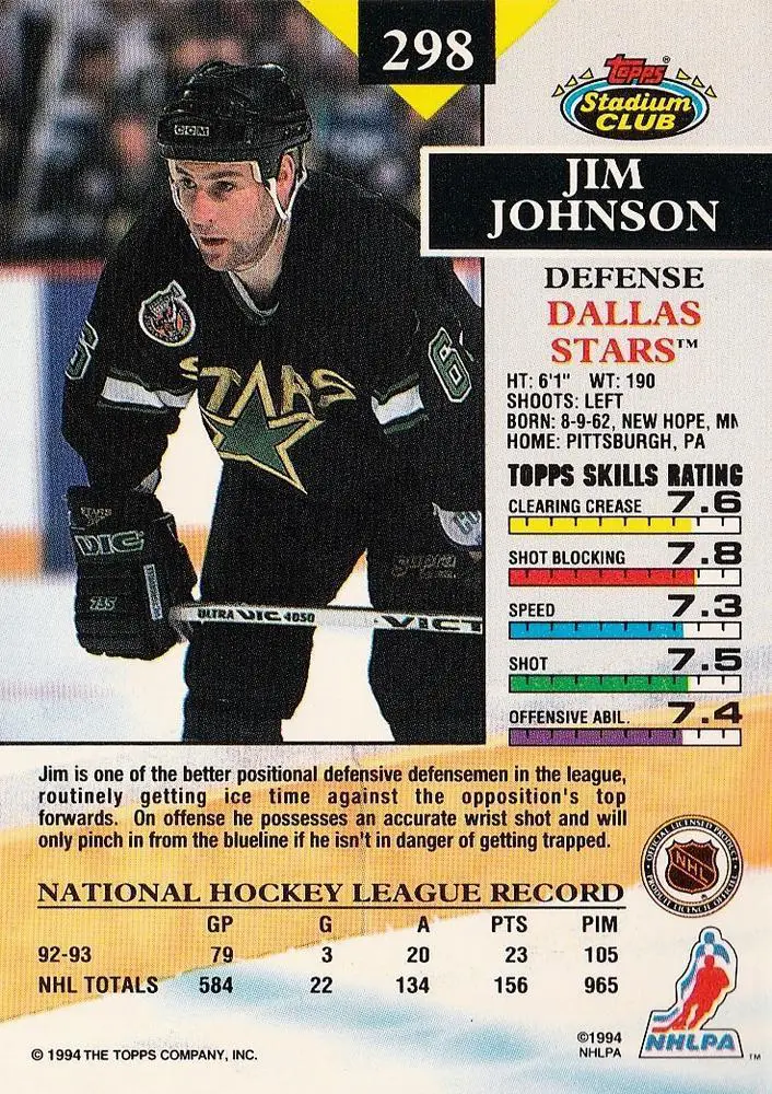 1993-94 Stadium Club Jim Johnson 1