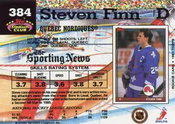 1992-93 Stadium Club Steven Finn 1