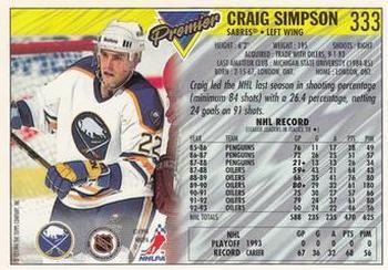 1993-94 Topps Premier Craig Simpson 1