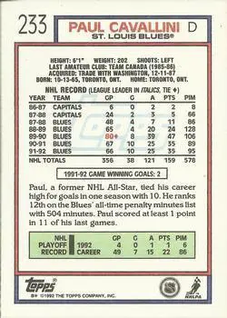1992-93 Topps Paul Cavallini 1