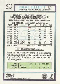 1992-93 Topps Dave Ellett 1