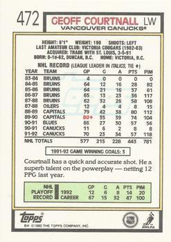 1992-93 Topps Geoff Courtnall 1