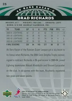 2004-05 UD All-World Edition Brad Richards 1