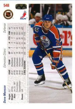 1991-92 Upper Deck Dave Manson 1