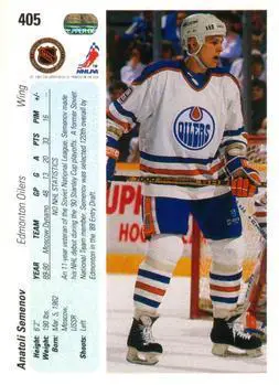 1990-91 Upper Deck Anatoli Semenov 1