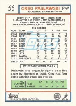 1992-93 Topps Greg Paslawski 1
