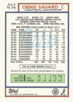 1992-93 Topps Denis Savard 1