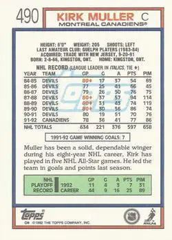 1992-93 Topps Kirk Muller 1