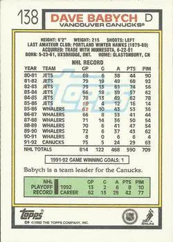 1992-93 Topps Dave Babych 1