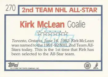 1992-93 Topps Kirk McLean 1