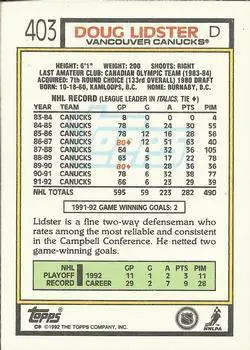 1992-93 Topps Doug Lidster 1