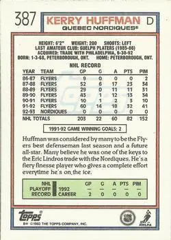1992-93 Topps Kerry Huffman 1
